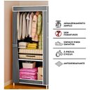 Ver imagem 6 de Armário de Tecido Dobrável Cinza Multiuso Portátil Sapateira Compacta Quarto Closet Viagem Tnt