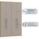 Ver imagem 6 de Guarda-Roupa Modulado 4 Portas Elegance Cinza/Angelin/Niquel
