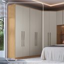 Ver imagem 2 de Guarda-Roupa Modulado 4 Portas Elegance Cinza/Angelin/Niquel