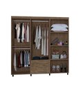 Ver imagem 3 de Guarda Roupa 6 Portas 3 Gavetas Cabideiro Prateleira Titan Canela