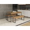 Mesa com 2 Bancos Estilo Industrial Kappesberg Li013 Freijó e Preto - 3