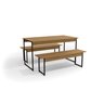 Mesa com 2 Bancos Estilo Industrial Kappesberg Li013 Freijó e Preto - 1