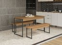 Ver imagem 3 de Mesa com 2 Bancos Estilo Industrial Kappesberg LI013 Freijó e Preto