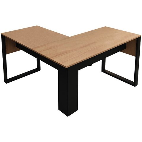 Mesa de Canto para Escritorio Me4181 Amendoa Preto Tecno Mobili