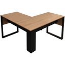 Ver imagem 1 de Mesa de Canto para Escritorio Me4181 Amendoa Preto Tecno Mobili