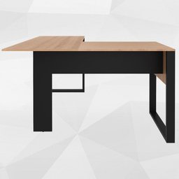 Mesa de Canto para Escritorio Me4181 Amendoa Preto Tecno Mobili - 8 Mesa de Canto para Escritorio Me4181 Amendoa Preto Tecno Mobili - 8