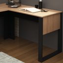 Ver imagem 5 de Mesa de Canto para Escritorio Me4181 Amendoa Preto Tecno Mobili