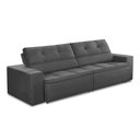 Ver imagem 3 de Sofá Retrátil e Reclinável 3 Lugares 1,90m com Molas Sabrina Suede Cinza Madelina Decor