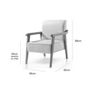 Ver imagem 3 de Kit 2 Poltronas Decorativa Sala Estar Linho Bege Claro Lia