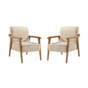 Ver imagem 1 de Kit 2 Poltronas Decorativa Sala Estar Linho Bege Claro Lia