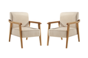 Ver imagem 1 de Kit 2 Poltronas Decorativa Sala Estar Linho Bege Claro Lia