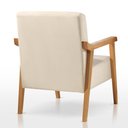 Ver imagem 2 de Kit 2 Poltronas Decorativa Sala Estar Linho Bege Claro Lia
