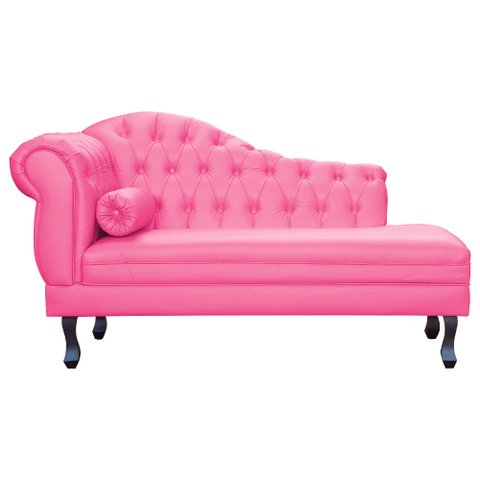 Divã Moderno Larissa Lado Direito Corino Cores - S.A Móveis DS Móveis Recamier Larissa Pink