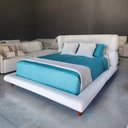 Ver imagem 3 de Conjunto Cabeceira com Base Cama Box Siena King 1,95m Linho Off White Linho