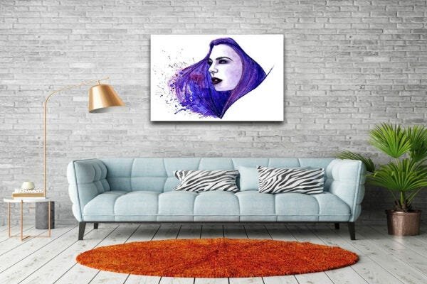 Quadro Decorativo Arte Ilustrativa Mulher ao Vento - 2