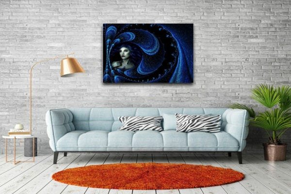 Quadro Decorativo Mulher Cabelos Do Universo Arte - 2