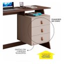 Ver imagem 4 de Mesa de Estudo Gaby 3 Gavetas com Puxadores em Couro:cinamomo / Off