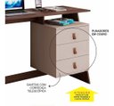 Ver imagem 4 de Mesa de Estudo Gaby 3 Gavetas com Puxadores em Couro:cinamomo / Off