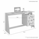 Ver imagem 3 de Mesa de Estudo Gaby 3 Gavetas com Puxadores em Couro:cinamomo / Off