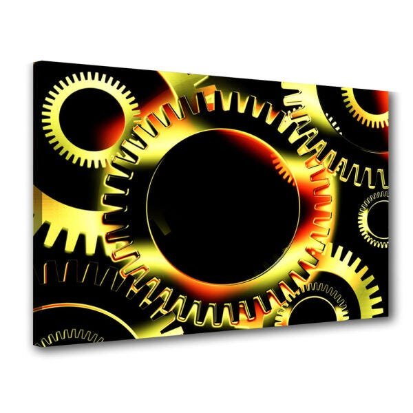 Quadro Decorativo Tudo Gira Tudo Vibra Engrenagens - 1
