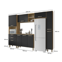 Ver imagem 3 de Cozinha Completa Luna 5 Peças I01 Carvalho Preto Clique Chique