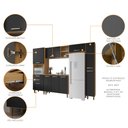 Ver imagem 3 de Cozinha Completa Luna 5 Peças Carvalho Preto