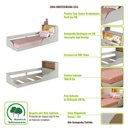 Ver imagem 6 de Cama Infantil Montessoriana 214,5cm Cabeceira C/ Nicho e Led Cor:arenas com Mel