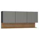 Ver imagem 1 de Armário Aéreo 150cm 3 Portas Lina K02 Gris/Freijó - Mpozenato