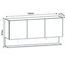 Ver imagem 5 de Armário Aéreo 150cm 3 Portas Lina K02 Gris/Freijó - Mpozenato
