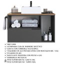 Ver imagem 3 de Gabinete para Banheiro com Cuba 01 Gav 80cm Mel Grafite Proddy