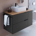 Ver imagem 1 de Gabinete para Banheiro com Cuba 01 Gav 80cm Mel Grafite Proddy