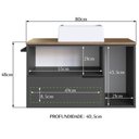Ver imagem 2 de Gabinete para Banheiro com Cuba 01 Gav 80cm Mel Grafite Proddy