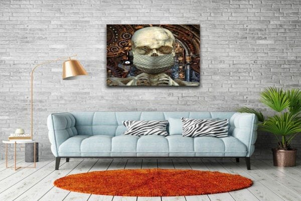 Quadro Decorativo Esqueleto na Nave - 2