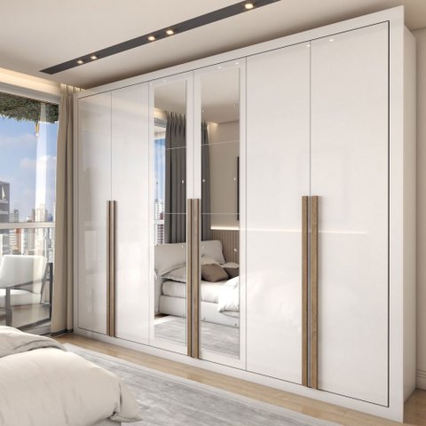 Guarda-roupa Casal Severo 6 Portas 6 Gavetas com Espelho - Panorama Móveis