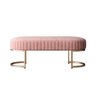 Banco Recamier Glow 158cm Cama Box Casal Base em Aço Dourado Zahav:Veludo Rosa - 1