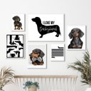 Ver imagem 1 de Composição 6 Quadros Cachorro Dachshund - Salsicha:madeira Branca