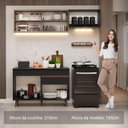 Ver mais imagens de Armário de Cozinha Compacta 190cm Reims Madesa 05 Preto/rustic