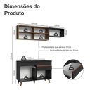 Ver imagem 6 de Armário de Cozinha Compacta 190cm Reims Madesa 05 Preto/rustic