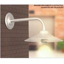 Ver imagem 2 de Kit 4 Arandela Retrô Externa Prato Alumínio Braço Curvo 30cm