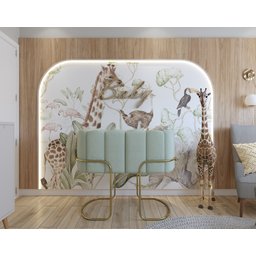 Berço Simples Moisés Moderno Mini Pés em Aço Criança Confortavél Quarto do Bebê New Baby Cor Verde - 2