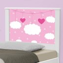Ver imagem 4 de Cama Solteiro com Cabeceira Adesivada Nuvens Menina