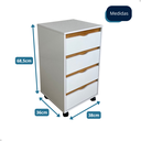 Ver imagem 2 de Gaveteiro Organizador com 4 Gavetas para Escritório com Rodinhas Movlar - Mod.0701 Cor Branco
