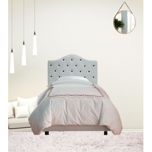 Cabeceira Estofada Solteiro Branca Línea Corino Poá