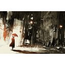 Ver imagem 3 de Quadro Decorativo Mulher Com Guarda Chuva Abstrato
