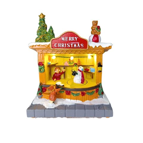 Loja de Natal com Luz e Movimento 14cm 30410