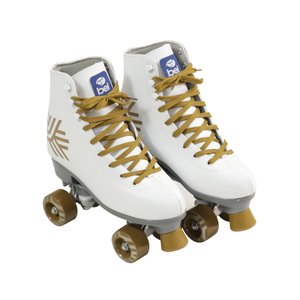 Patins Quad Retro Branco & Dourado Bel