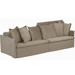 Sofá Modular 6 Lugares Olinda 2.90 MT com Molas Retrátil e Reclinável Linho Corriente Sofatec - 5