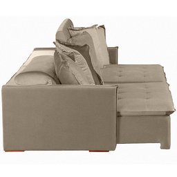 Sofá Modular 6 Lugares Olinda 2.90 MT com Molas Retrátil e Reclinável Linho Corriente Sofatec - 6