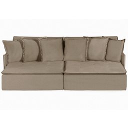 Sofá Modular 6 Lugares Olinda 2.90 MT com Molas Retrátil e Reclinável Linho Corriente Sofatec - 3