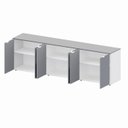 Ver imagem 4 de Armário Baixo Escritório 6 Portas C/ Chave 240 Cm F5 Office Cor:cinza Sagrado com Branco